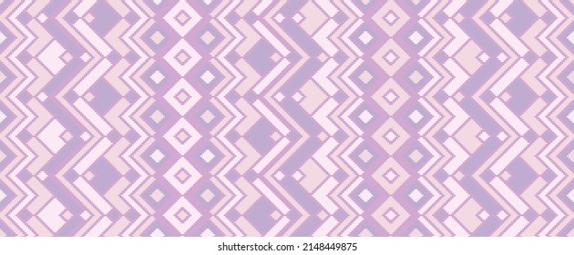 Ikat rhombus ethnic tribal motifs vector geometric pattern. Mosaic chevron texture scandinavian ornament. Fabric repeating pattern. Fashion flat ornament. Ancient folk print.