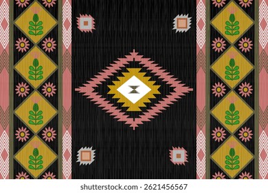 Ikat rug ethnic art seamless pattern Mexican style wallpaper, set, geometric, oriental, fabric, clothing, print, ornament, Aztec geometric, furniture