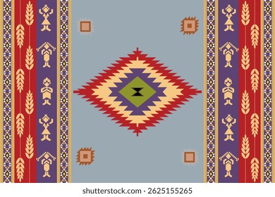 Ikat rug ethnic art seamless pattern traditional and modern style wallpaper, set, geometric, oriental, fabric, clothing, print, ornament, Aztec geometric, furniture