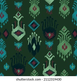 ikat rug pattern. traditional folk motif.