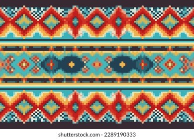 Ikat Saree Cross Stitch. Geometric ethnic seamless patterns. Abstract traditional folk old ancient antique tribal ethnic graphic line. Ornate elegant luxury vintage retro modern minimal style.