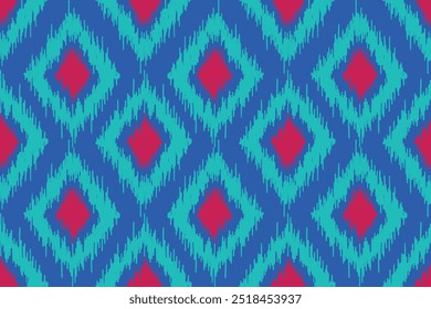 Ikat seamless abstract pattern, geometric design, motif ethnic handmade, Ikat ethnic tribal, seamless wallpaper, Ethnic Ikat abstract background art, clothing, fabric products, paper