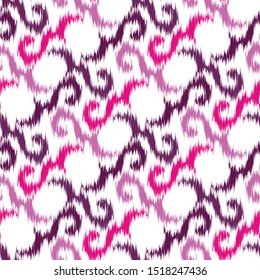 Ikat  seamless colorful  geometric pattern. Abstract background texture.