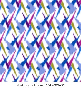 Ikat  seamless colorful  geometric pattern. Abstract background texture.