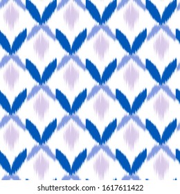 Ikat  seamless colorful  geometric pattern. Abstract background texture.