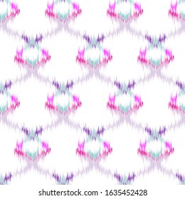 Ikat seamless colorful  geometric pattern. Abstract background texture.