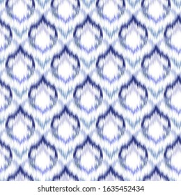 Ikat seamless colorful  geometric pattern. Abstract background texture.