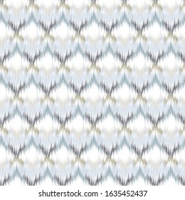 Ikat seamless colorful  geometric pattern. Abstract background texture.