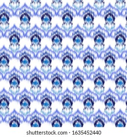 Ikat seamless colorful  geometric pattern. Abstract background texture.