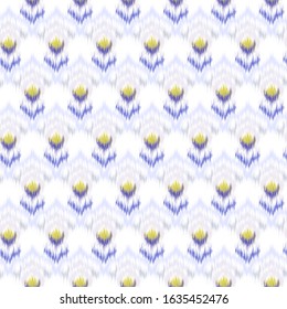 Ikat seamless colorful  geometric pattern. Abstract background texture.