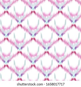 Ikat seamless colorful  geometric pattern. Abstract background texture.