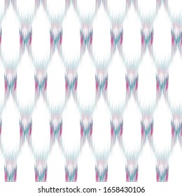 Ikat patrón geométrico de color transparente. Textura de fondo abstracta.