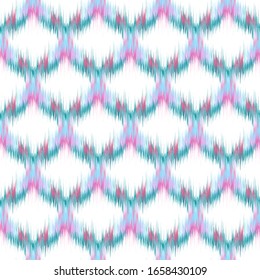 Ikat seamless colorful  geometric pattern. Abstract background texture.