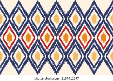 ikat seamless diamond pattern Can be used in fabric design for background, wallpaper, carpet, textile, clothing, wrapping, accessories, decorative paper, embroidery illustration vector.
