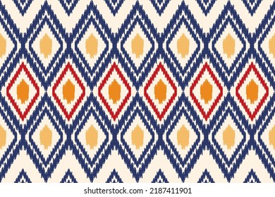 patrón de diamante sin soldadura de ikat Puede utilizarse en el diseño de tejidos para fondo, papel tapizado, alfombra, textiles, ropa, envoltura, accesorios, papel decorativo, vector de ilustración de bordado.