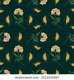 Ikat patrón floral sin fisuras dibujado a mano, Motivo étnico floral sin fisuras textil, bordado, impresión de rayas ornamento, patrón floral, diseño para envolver, seda, bufanda, fondo, textil