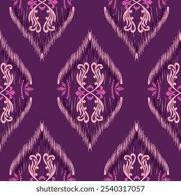 Ikat seamless floral pattern  , Motif ethnic  floral seamless textil,  embroidery, print striped ornament floral, pattern, design for wrapping, silk, scarf, background, textile