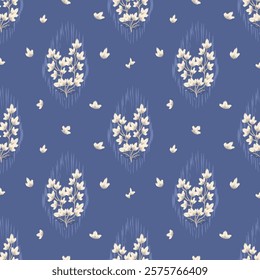 Ikat seamless floral pattern  , Motif ethnic  floral seamless textil,  embroidery, print striped ornament floral, pattern, design for wrapping, silk, scarf, background, text