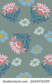 Ikat seamless floral pattern , Motif ethnic floral seamless textil, embroidery, print striped ornament floral, pattern, design for wrapping, silk, scarf, background, text