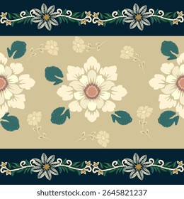 Ikat seamless floral pattern  , Motif ethnic floral seamless textil, embroidery, print striped ornament floral, pattern, design for wrapping, silk, scarf, background, text