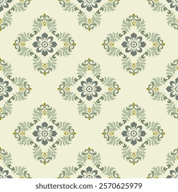 Ikat seamless floral pattern on green style  , Motif ethnic  floral seamless textil,  embroidery, print striped ornament floral, pattern, design for wrapping, silk, scarf, background, text