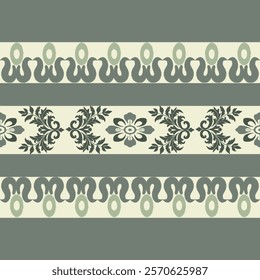 Ikat seamless floral pattern on green style  , Motif ethnic  floral seamless textil,  embroidery, print striped ornament floral, pattern, design for wrapping, silk, scarf, background, text