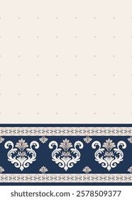 Ikat seamless floral pattern on vintage tone  , Motif ethnic  floral seamless textil,  embroidery, print striped ornament floral, pattern, design for wrapping, silk, scarf, background, text
