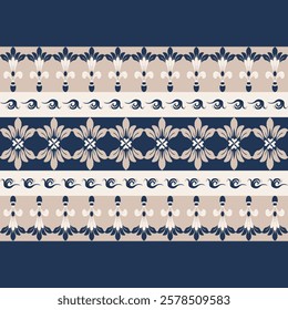 Ikat seamless floral pattern on vintage tone  , Motif ethnic  floral seamless textil,  embroidery, print striped ornament floral, pattern, design for wrapping, silk, scarf, background, text