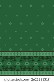 Ikat seamless floral pattern on green tone , Motif ethnic floral seamless textil, embroidery, print striped ornament floral, pattern, design for wrapping, silk, scarf, background, text