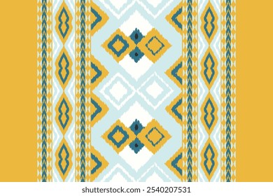 Ikat Seamless geometric ethnic Asian oriental and tradition pattern design for texture and background. Geometric Ethnic boho pattern with geometric in bright colors