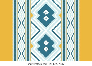Ikat Seamless geometric ethnic Asian oriental and tradition pattern design for texture and background. Geometric Ethnic boho pattern with geometric in bright colors