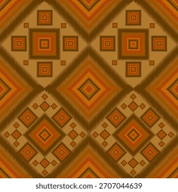 Patrón geométrico sin fisuras en marrón y naranja. Ideal para impresiones textiles, embalaje, Fondo de pantalla, papel de embalaje, alfombras y proyectos de Diseño gráfico digital.