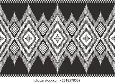 Ikat seamless geometric pattern design for printing business.