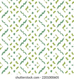Ikat seamless green pattern as cloth, curtain, textile design, wallpaper, surface texture background. Black and white.Vector EPS10