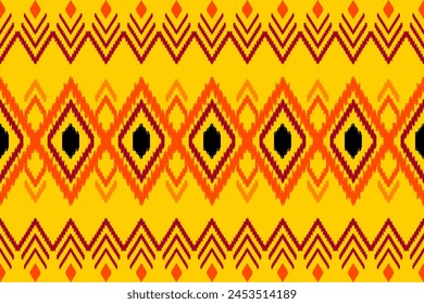 ikat seamless pattern abstract background for textile design. Can be used in fabric design for clothes, wrapping, carpet, fashion, textile, fabric, shirt, embroidery