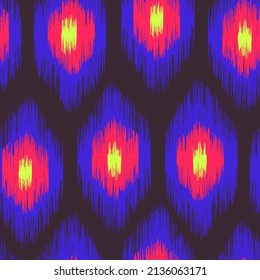 IKAT seamless pattern. Abstract vector print for fabric, wallpaper, wraping paper. Traditional ornament, modern illustration