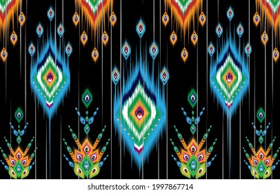 Ikat seamless pattern background Traditional pattern.