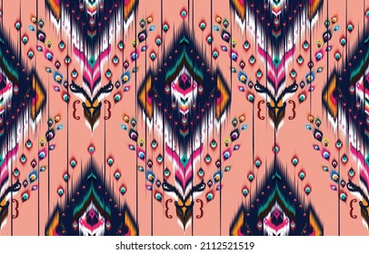 Ikat seamless pattern background Traditional pattern.