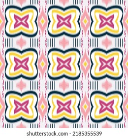 Patrón étnico ikat Aztec sin costura vectorial geométrico de los motivos de ikat tradicionales