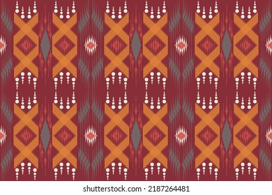 Ikat seamless pattern background Traditional pattern. Aztec Tribal Ikat Background. Design to create this pattern using the ikat pattern. Spread in Central Asia and some Southeast Asian countries