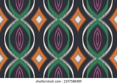 Ikat seamless pattern background Traditional pattern. Ikat Aztec tribal background. Design for the creation of this pattern using ikat pattern. Spread in Central Asia and some countries of Philippines