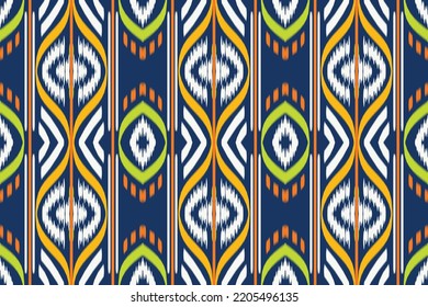 Ikat seamless pattern background traditional patterned old saree dress design. Ikat Aztec Design for the creation of this pattern using ikat pattern. Spread in Central Asia some countries Philippines