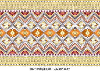 Ikat seamless pattern background. Traditional pattern. Ikat Aztec tribute. Seamless fabric pattern, bedsheet, table cover sheet, bag design.
