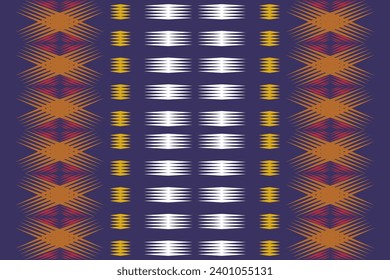 Ikat seamless pattern background Traditional pattern. Ikat Aztec tribal background. Design for the creation of this pattern using ikat pattern. Spread in Central Asia 