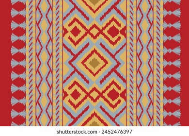 Ikat seamless pattern background Traditional pattern. Ikat Aztec tribal background. Design for the creation of this pattern using ikat pattern. Spread in Central Asia and some countries of Philippines