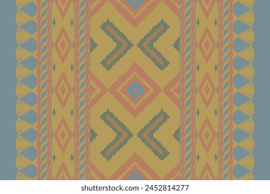 Ikat seamless pattern background Traditional pattern. Ikat Aztec tribal background. Design for the creation of this pattern using ikat pattern. Spread in Central Asia and some countries of Philippines