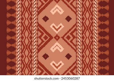 Ikat seamless pattern background Traditional pattern. Ikat Aztec tribal background. Design for the creation of this pattern using ikat pattern. Spread in Central Asia and some countries of Philippines
