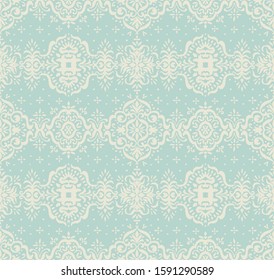 Ikat seamless pattern. Border with snowflakes. Openwork lace. New year Christmas background. Vector tie dye shibori print with stripes and chevron. Ink textured japanese background. Bohemian fashion. 