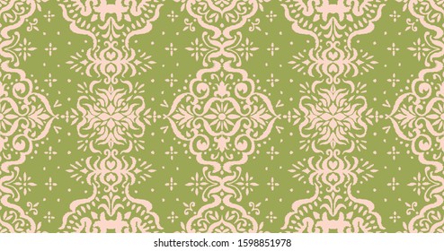 Ikat seamless pattern. Border with snowflakes. Openwork lace. New year Christmas background. Vector tie dye shibori print with stripes and chevron. Ink textured japanese background. Bohemian fashion. 
