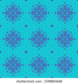 Ikat seamless pattern. Border with snowflakes. Openwork lace. New year Christmas background. Vector tie dye shibori print with stripes and chevron. Ink textured japanese background. Bohemian fashion. 